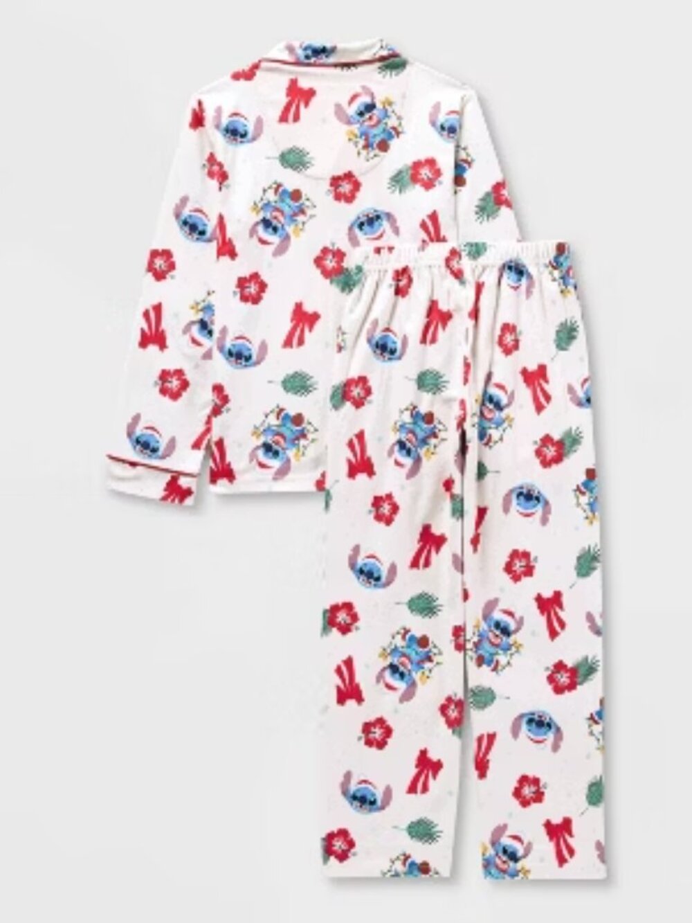 NEW Kids' Lilo & Stitch 2pc Christmas Pajama Set - White 5